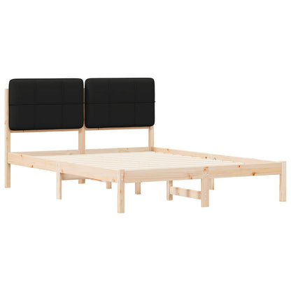 vidaXL Cadre de lit avec tête de lit rembourrée Noir 150 x 200 cm