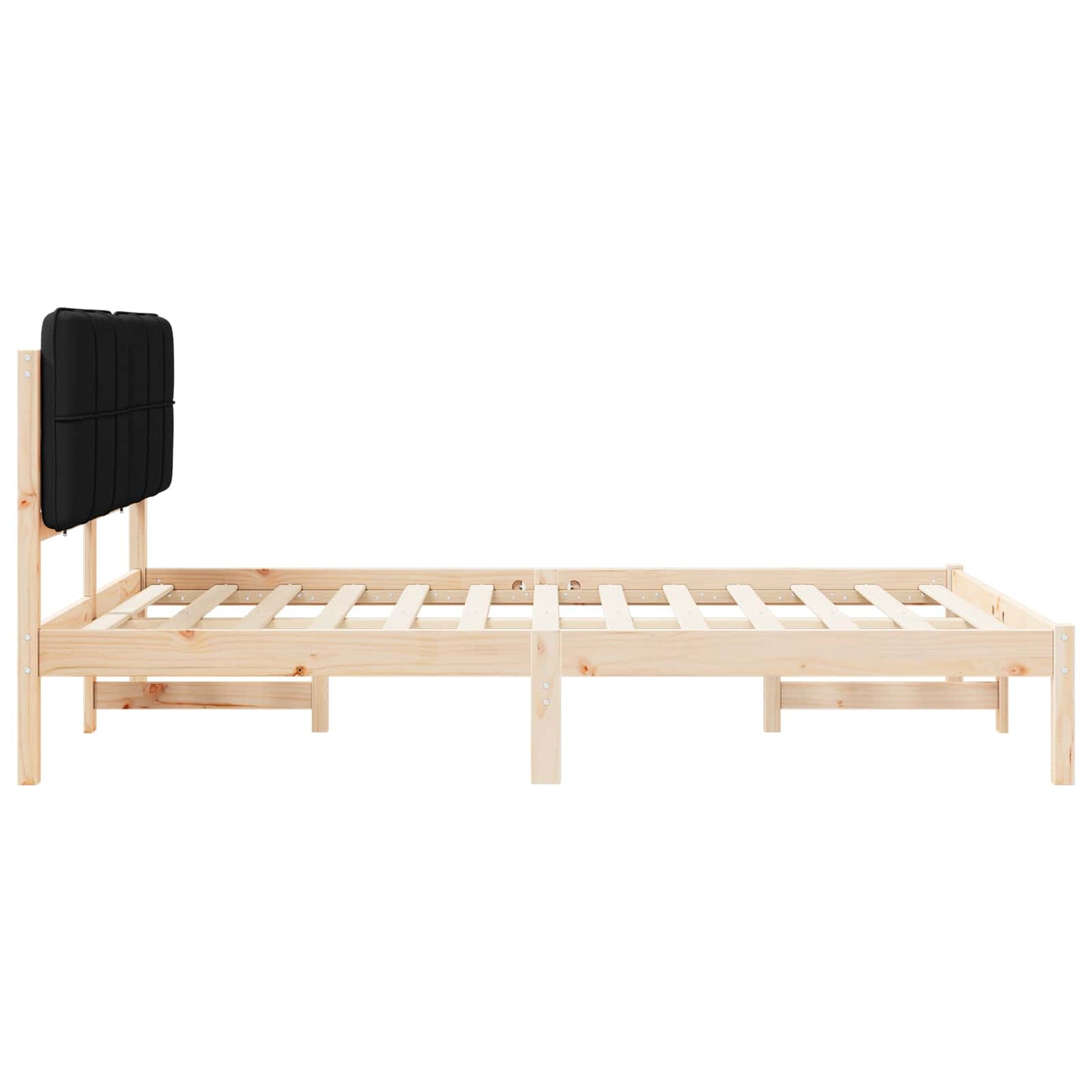 vidaXL Cadre de lit avec tête de lit rembourrée Noir 150 x 200 cm