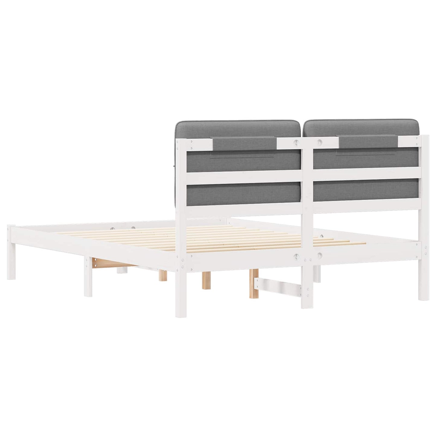vidaXL Cadre de lit avec tête de lit rembourrée Gris clair 140 x 200 cm