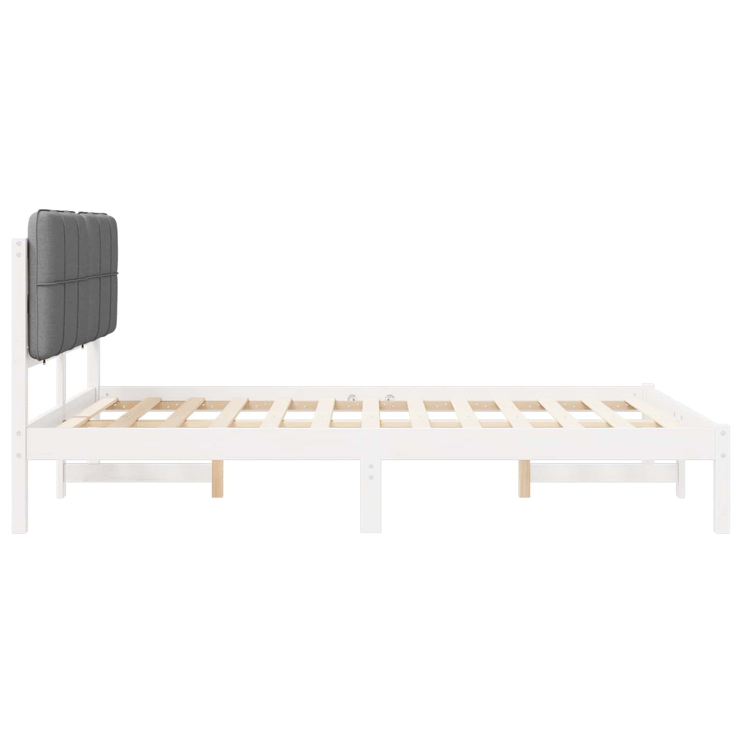 vidaXL Cadre de lit avec tête de lit rembourrée Gris clair 140 x 200 cm