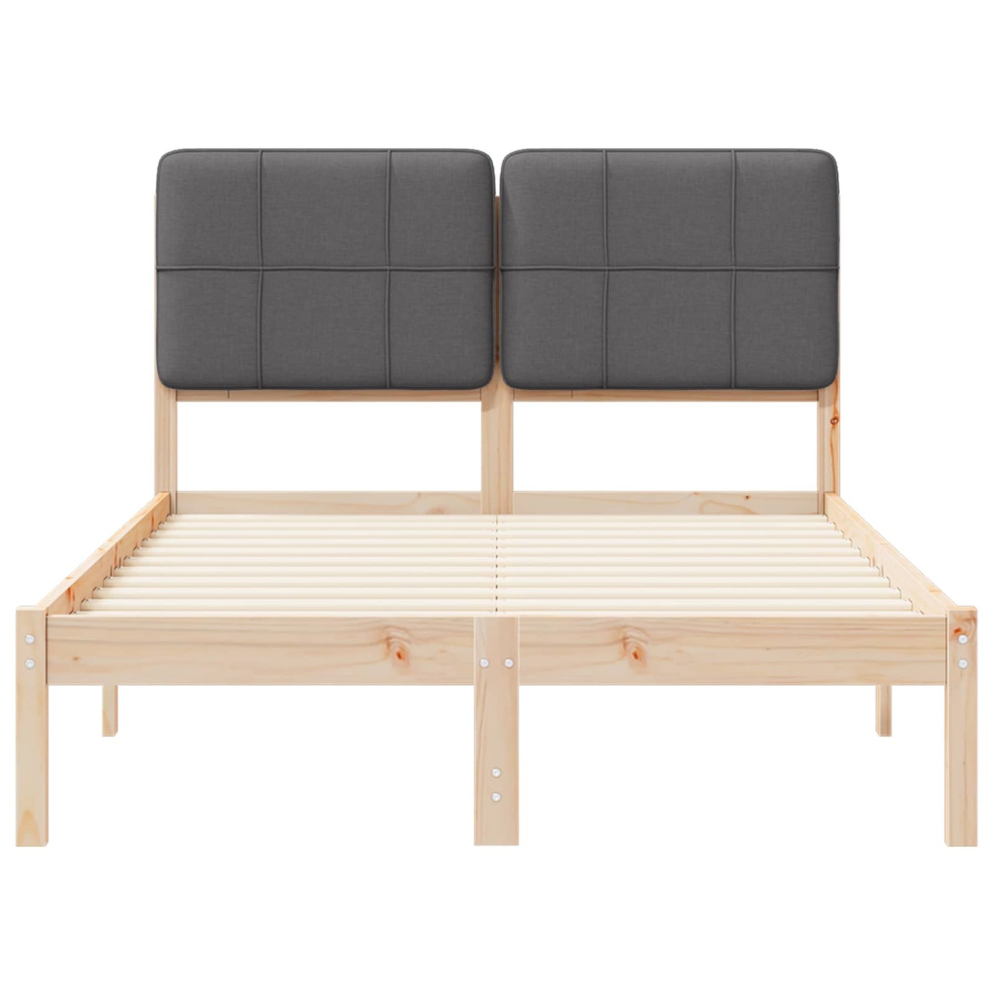 Bettgestell mit gepolstertem Kopfteil Dunkelgrau 120 x 200 cm