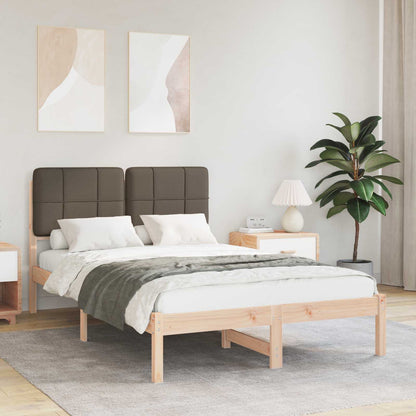 vidaXL Cadre de lit avec tête de lit rembourrée taupe 120 x 200 cm