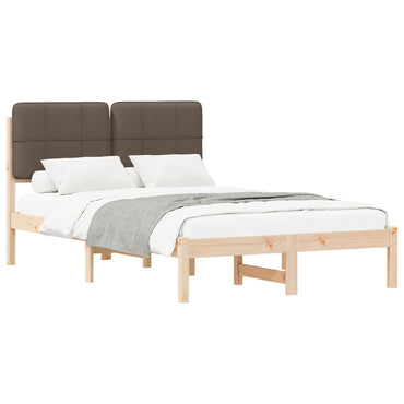 vidaXL Cadre de lit avec tête de lit rembourrée taupe 120 x 200 cm