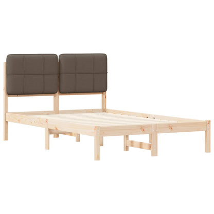 vidaXL Cadre de lit avec tête de lit rembourrée taupe 120 x 200 cm