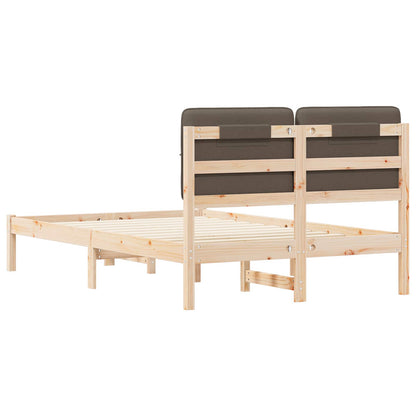 vidaXL Cadre de lit avec tête de lit rembourrée taupe 120 x 200 cm