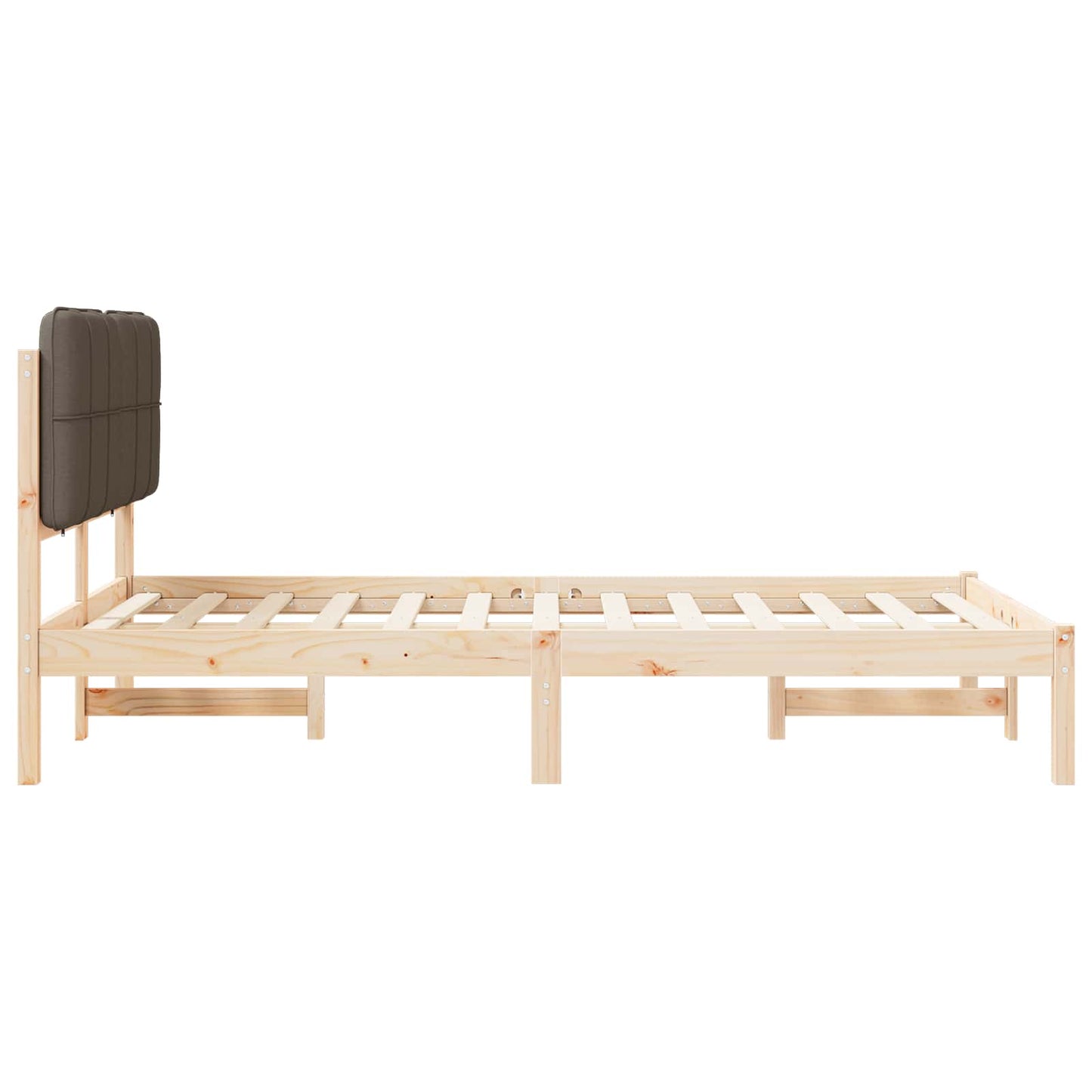 vidaXL Cadre de lit avec tête de lit rembourrée taupe 120 x 200 cm