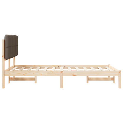 vidaXL Cadre de lit avec tête de lit rembourrée taupe 120 x 200 cm
