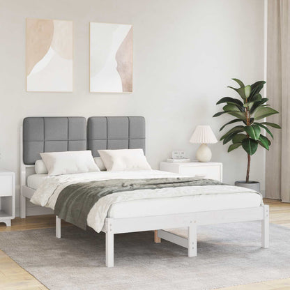 vidaXL Cadre de lit avec tête de lit capitonnée Gris clair 120 x 200 cm