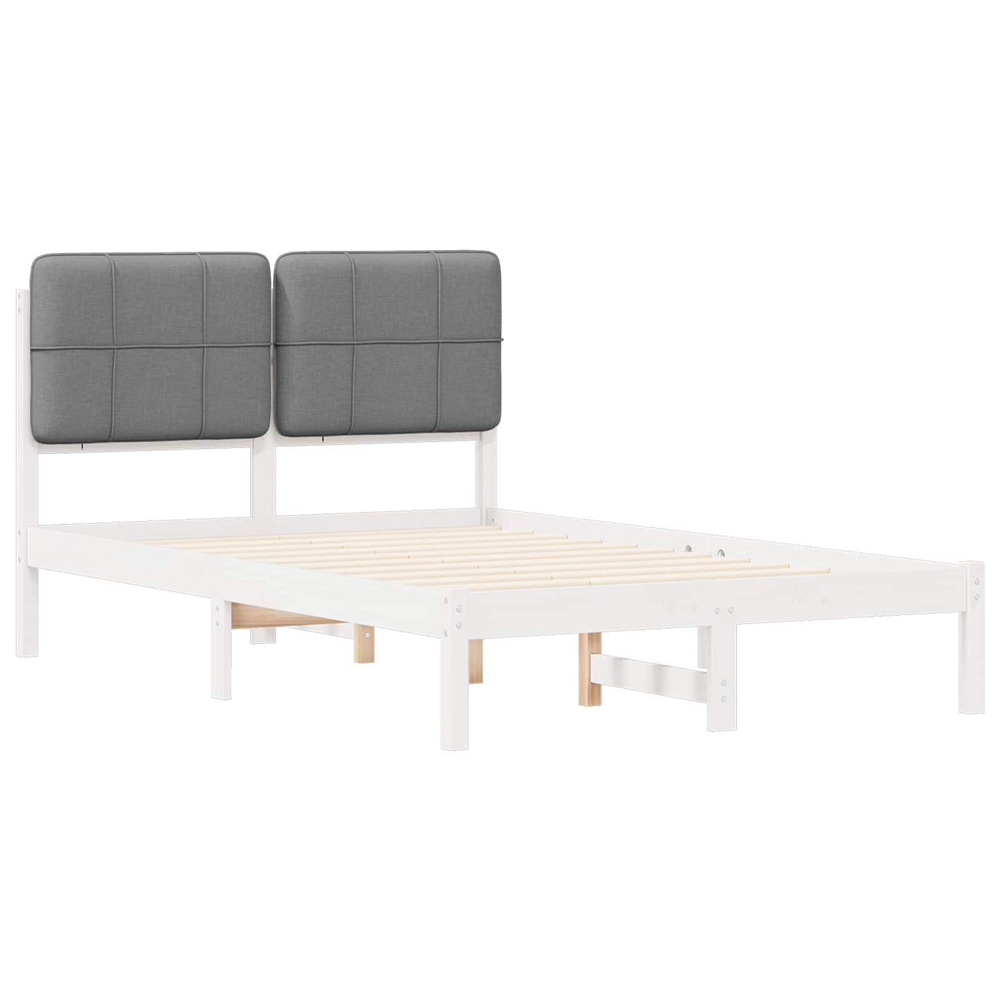 vidaXL Cadre de lit avec tête de lit capitonnée Gris clair 120 x 200 cm