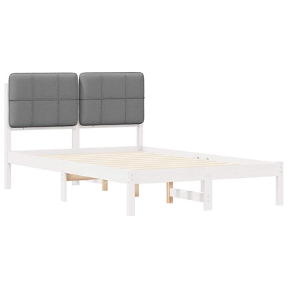 vidaXL Cadre de lit avec tête de lit capitonnée Gris clair 120 x 200 cm