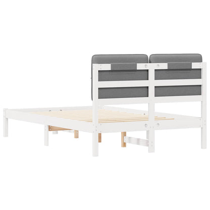 vidaXL Cadre de lit avec tête de lit capitonnée Gris clair 120 x 200 cm