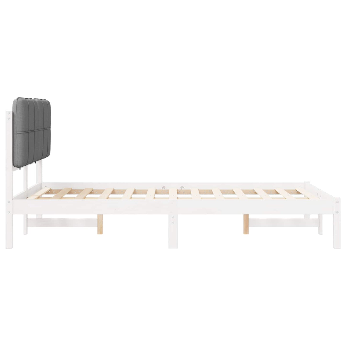 vidaXL Cadre de lit avec tête de lit capitonnée Gris clair 120 x 200 cm