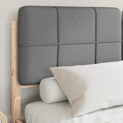 vidaXL Cadre de lit avec tête de lit rembourrée Gris clair 140 x 190 cm