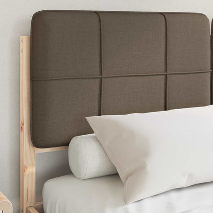 vidaXL Bettgestell mit gepolstertem Kopfteil Taupe 135 x 190 cm