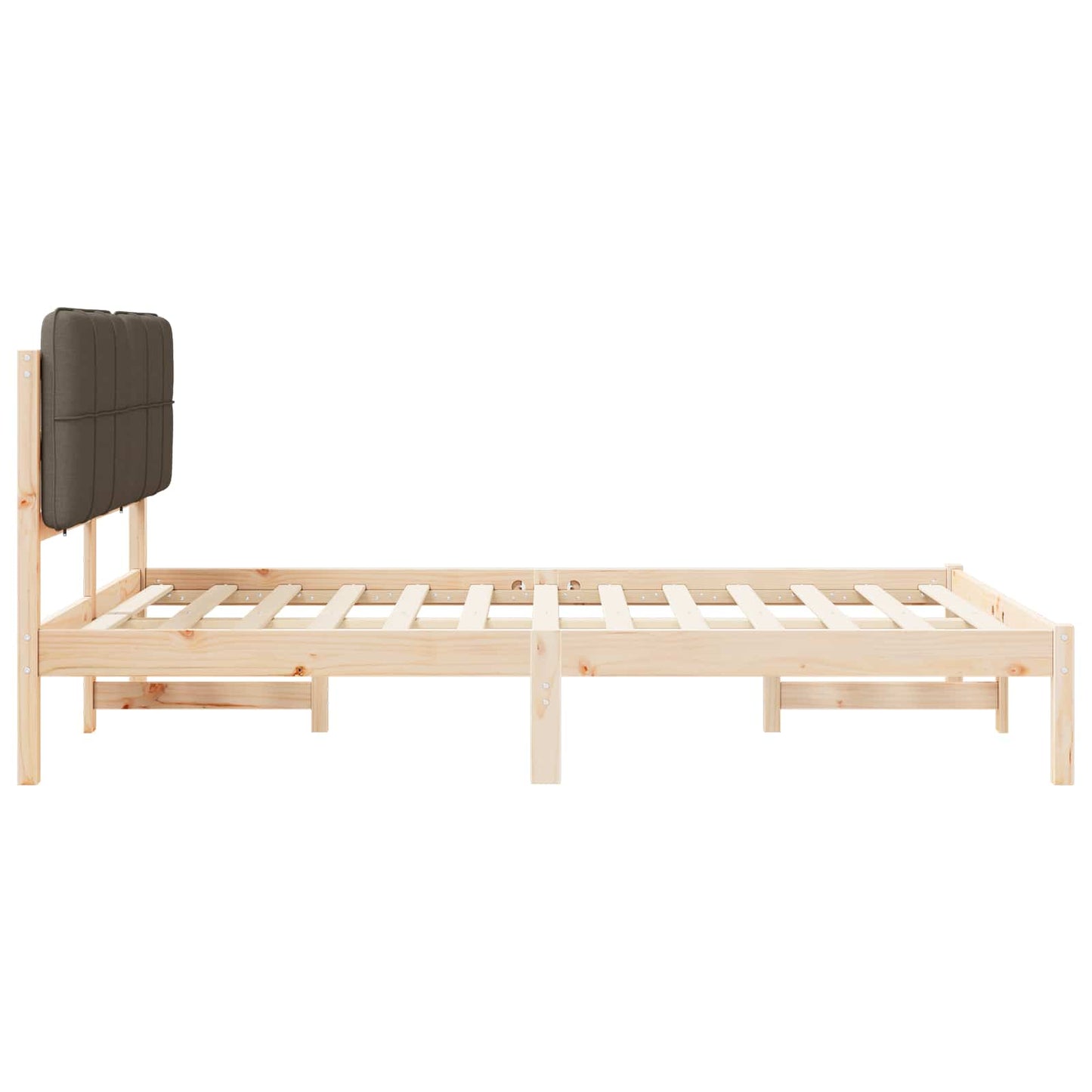 vidaXL Bettgestell mit gepolstertem Kopfteil Taupe 135 x 190 cm