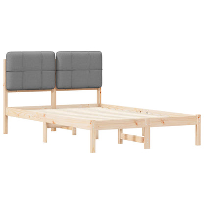 vidaXL Cadre de lit avec tête de lit rembourrée Gris clair 120 x 190 cm