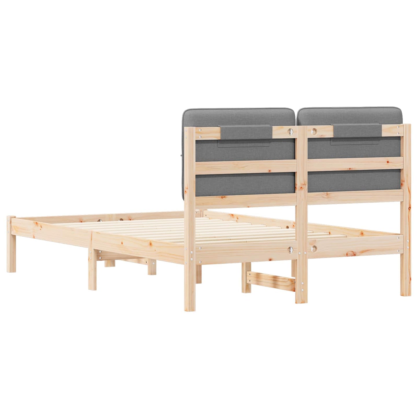 vidaXL Cadre de lit avec tête de lit rembourrée Gris clair 120 x 190 cm