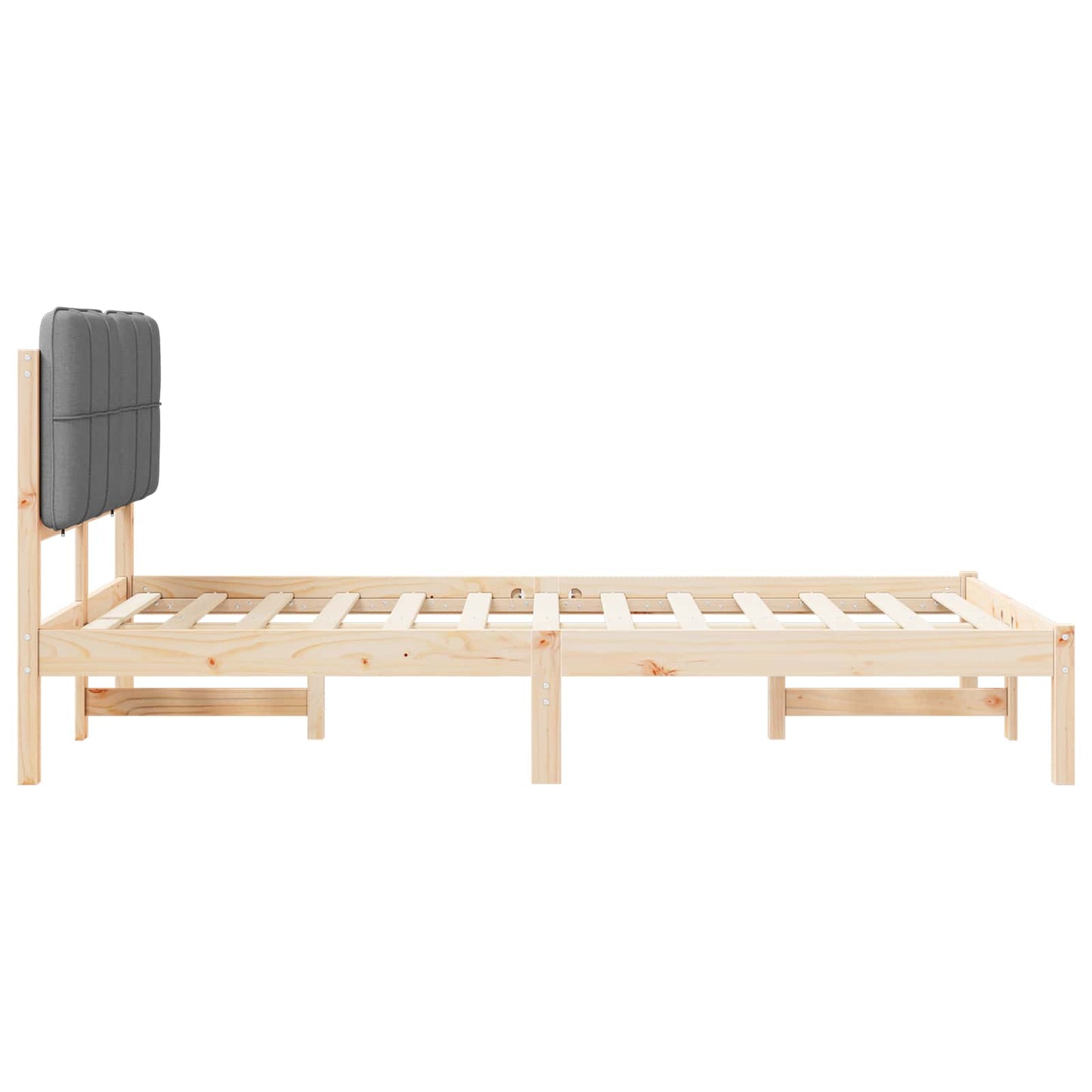 vidaXL Cadre de lit avec tête de lit rembourrée Gris clair 120 x 190 cm