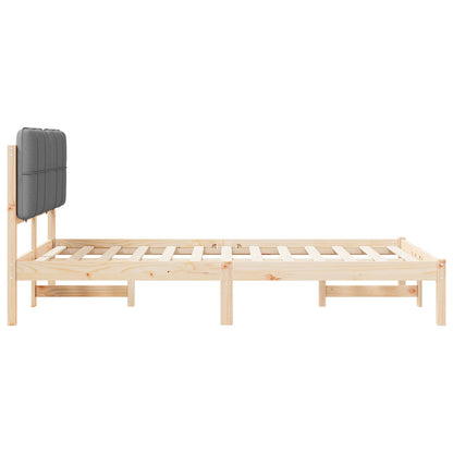 vidaXL Cadre de lit avec tête de lit rembourrée Gris clair 120 x 190 cm