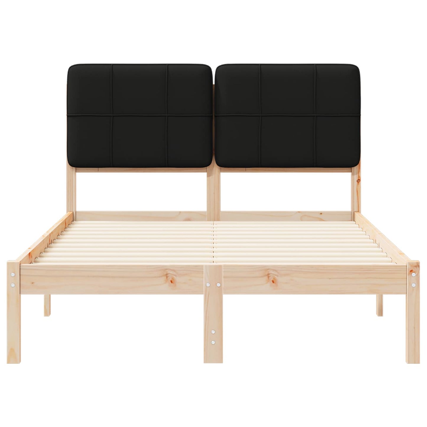 Bettgestell mit gepolstertem Kopfteil Schwarz 120 x 190 cm