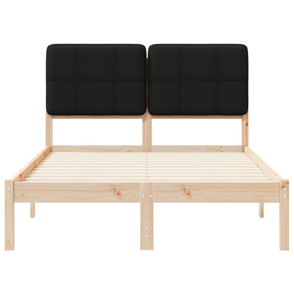 Bettgestell mit gepolstertem Kopfteil Schwarz 120 x 190 cm