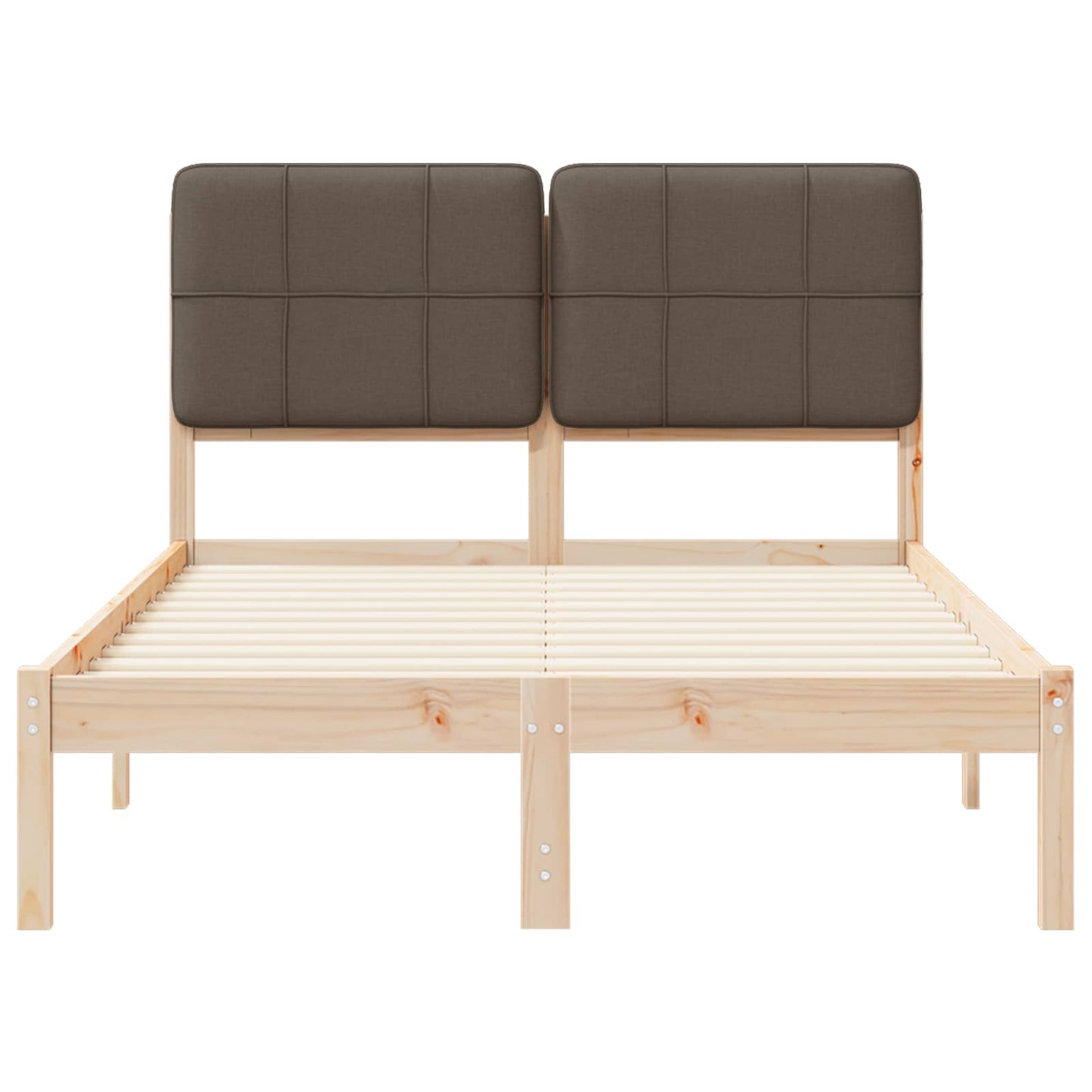 Bettgestell mit gepolstertem Kopfteil Taupe 120 x 190 cm