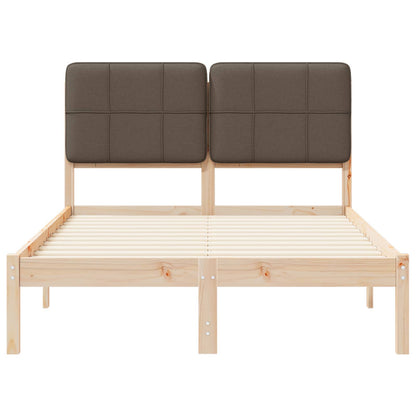Bettgestell mit gepolstertem Kopfteil Taupe 120 x 190 cm