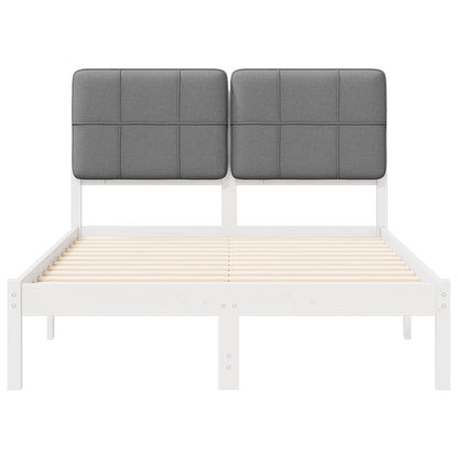 Bettgestell mit gepolstertem Kopfteil Hellgrau 120 x 190 cm