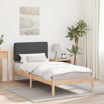 vidaXL Bettgestell mit gepolstertem Kopfteil Dunkelgrau 100 x 200 cm
