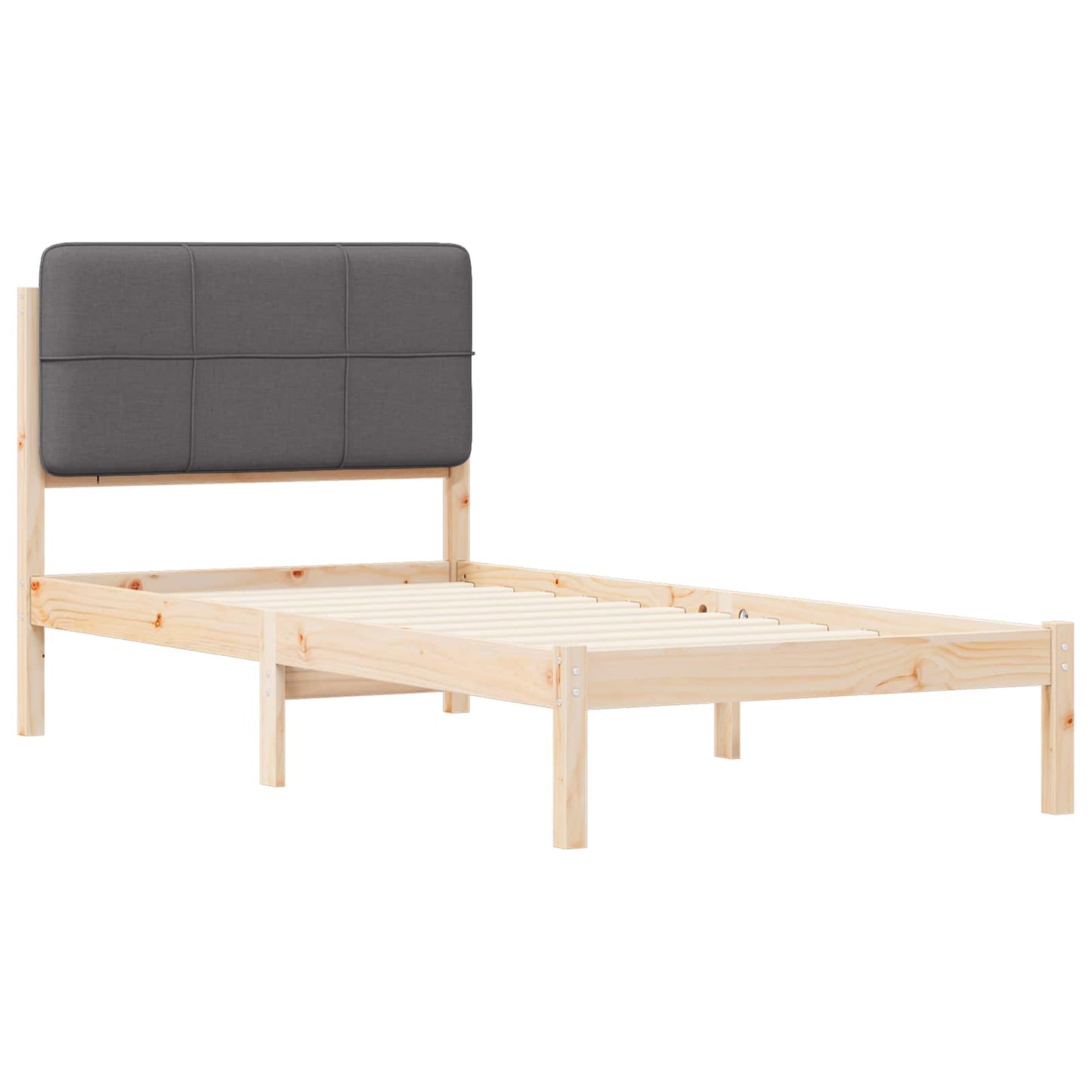 vidaXL Bettgestell mit gepolstertem Kopfteil Dunkelgrau 100 x 200 cm