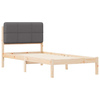 vidaXL Bettgestell mit gepolstertem Kopfteil Dunkelgrau 100 x 200 cm