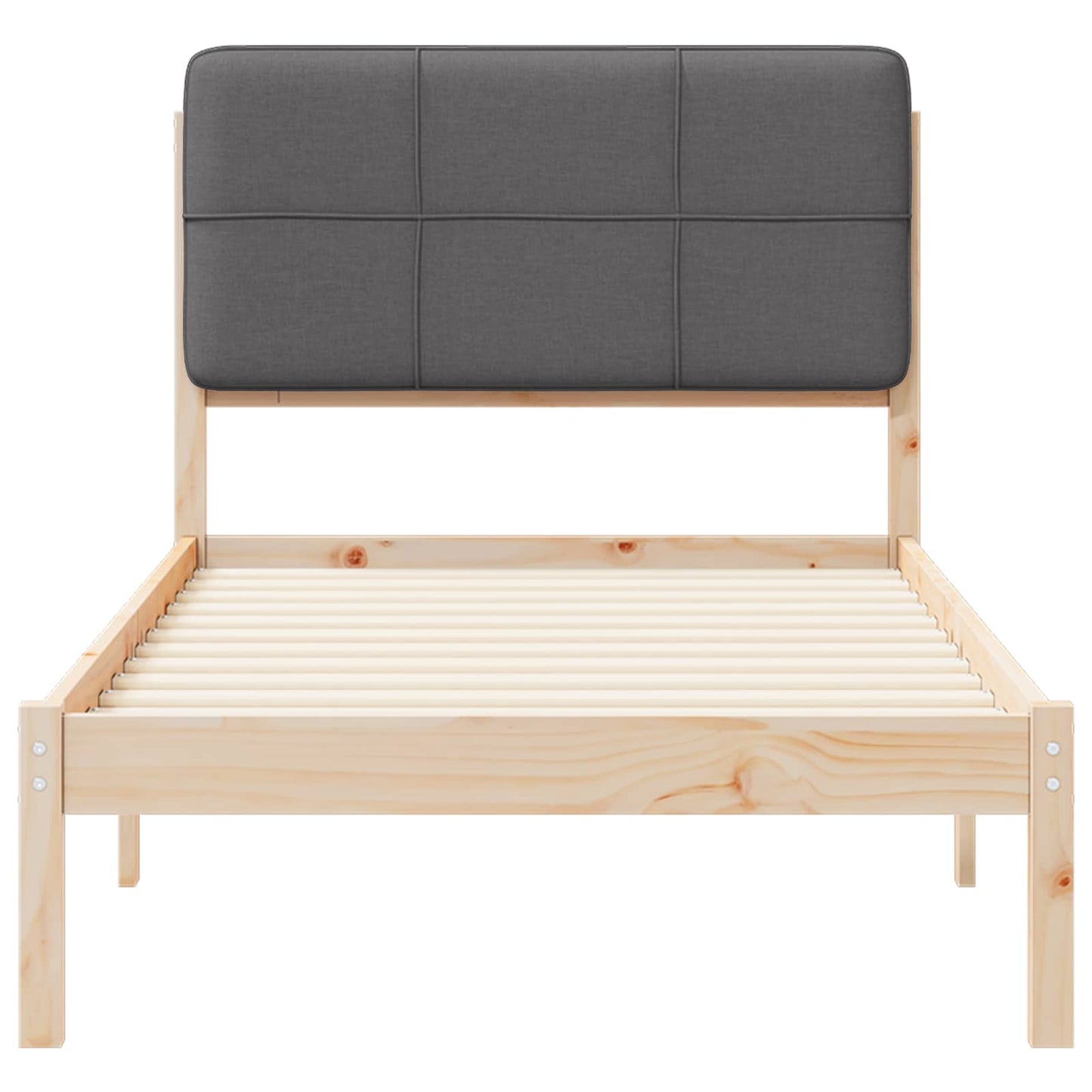 vidaXL Bettgestell mit gepolstertem Kopfteil Dunkelgrau 100 x 200 cm