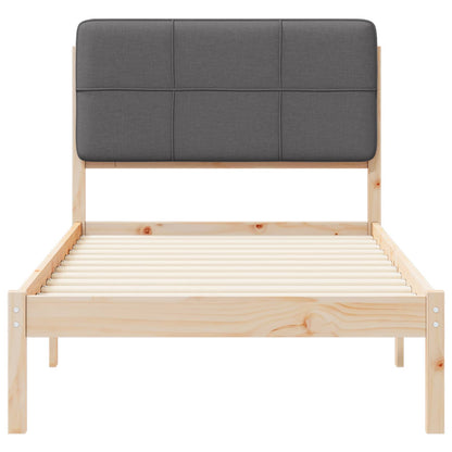 vidaXL Bettgestell mit gepolstertem Kopfteil Dunkelgrau 100 x 200 cm