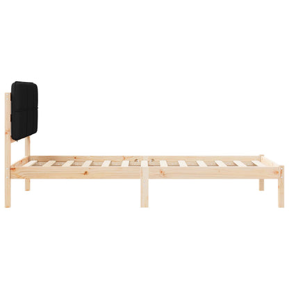 vidaXL Bettgestell mit gepolstertem Kopfteil Schwarz 100 x 200 cm