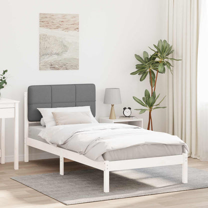 vidaXL Bettgestell mit gepolstertem Kopfteil Hellgrau 100 x 200 cm