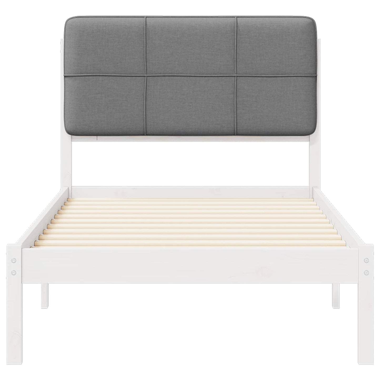 vidaXL Bettgestell mit gepolstertem Kopfteil Hellgrau 100 x 200 cm