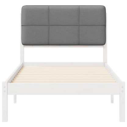 vidaXL Bettgestell mit gepolstertem Kopfteil Hellgrau 100 x 200 cm
