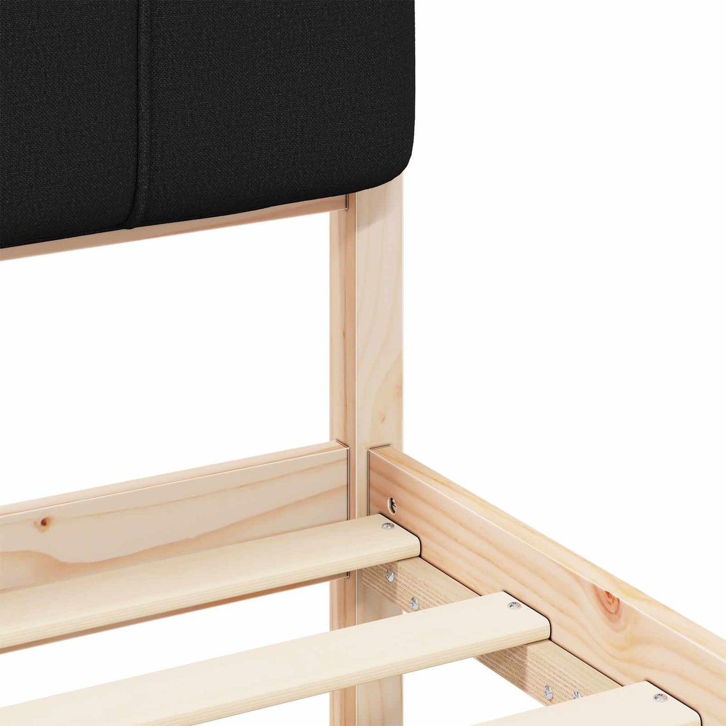 Bettgestell mit gepolstertem Kopfteil Schwarz 90 x 200 cm