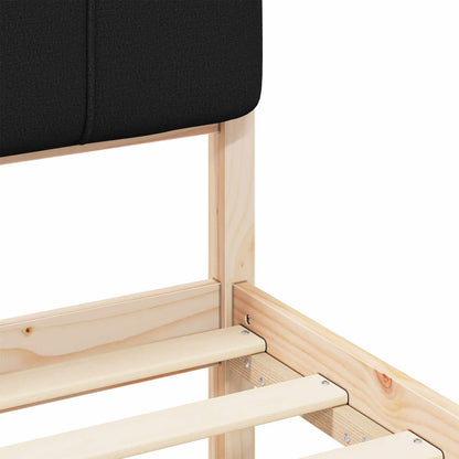 Bettgestell mit gepolstertem Kopfteil Schwarz 90 x 200 cm