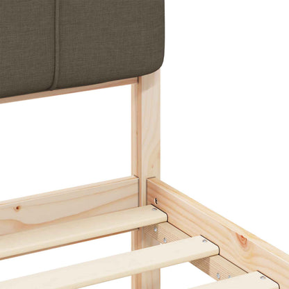 vidaXL Bettgestell mit gepolstertem Kopfteil Taupe 90 x 200 cm