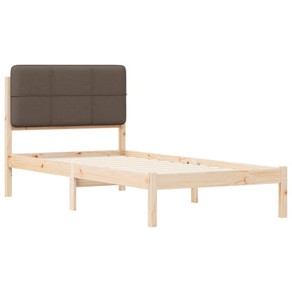 vidaXL Bettgestell mit gepolstertem Kopfteil Taupe 90 x 200 cm