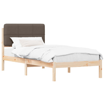 vidaXL Bettgestell mit gepolstertem Kopfteil Taupe 80 x 200 cm