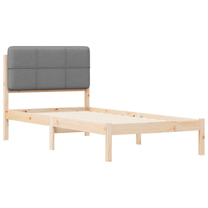 vidaXL Bettgestell mit gepolstertem Kopfteil Hellgrau 90 x 190 cm
