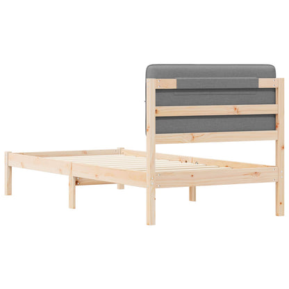 vidaXL Bettgestell mit gepolstertem Kopfteil Hellgrau 90 x 190 cm