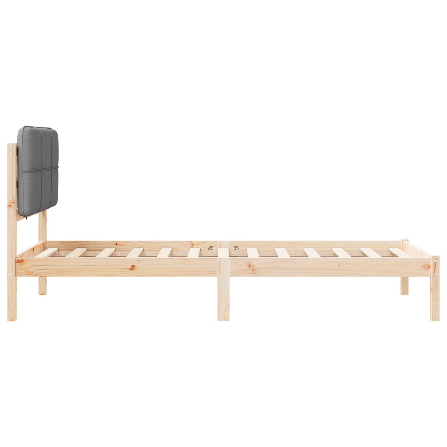 vidaXL Bettgestell mit gepolstertem Kopfteil Hellgrau 90 x 190 cm