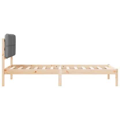 vidaXL Bettgestell mit gepolstertem Kopfteil Hellgrau 90 x 190 cm