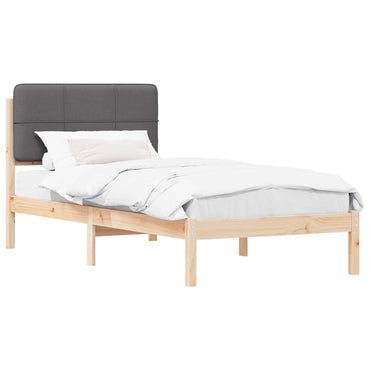 vidaXL Bettgestell mit gepolstertem Kopfteil Dunkelgrau 90 x 190 cm