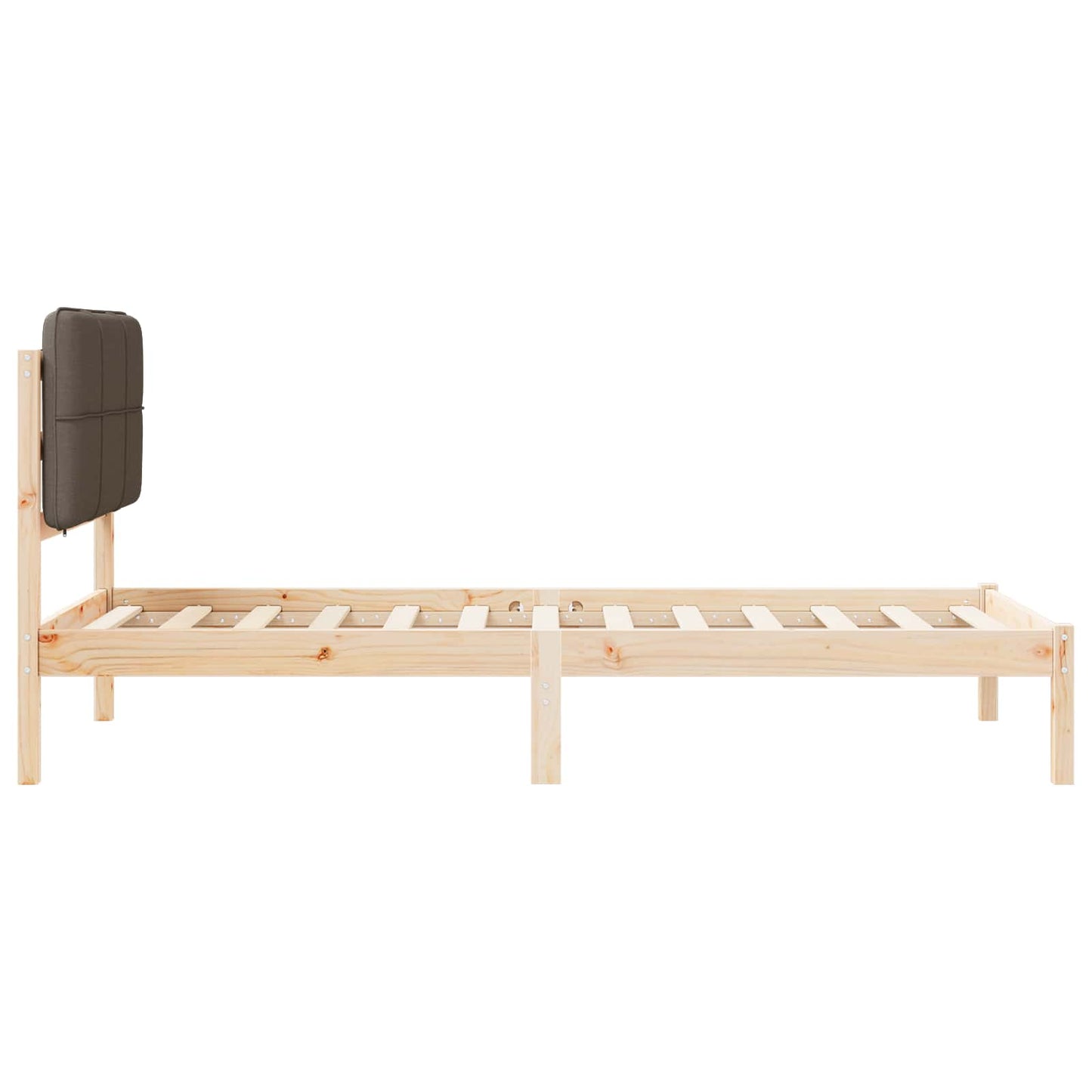 Bettgestell mit gepolstertem Kopfteil Taupe 90 x 190 cm