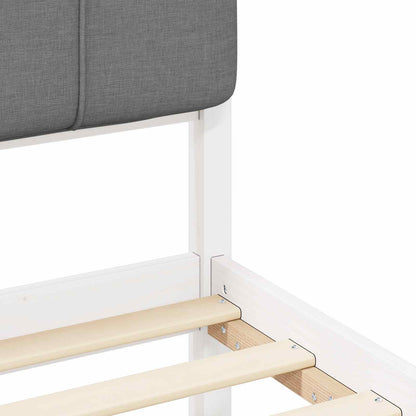 vidaXL Bettgestell mit gepolstertem Kopfteil Hellgrau 90 x 190 cm