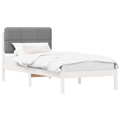vidaXL Bettgestell mit gepolstertem Kopfteil Hellgrau 90 x 190 cm